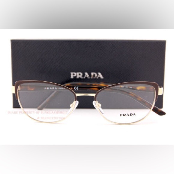 Prada Women's PR63XV-09B1O1-53 Fashion 53mm Bordeaux/Pale Gold Opticals - Picture 1 of 10